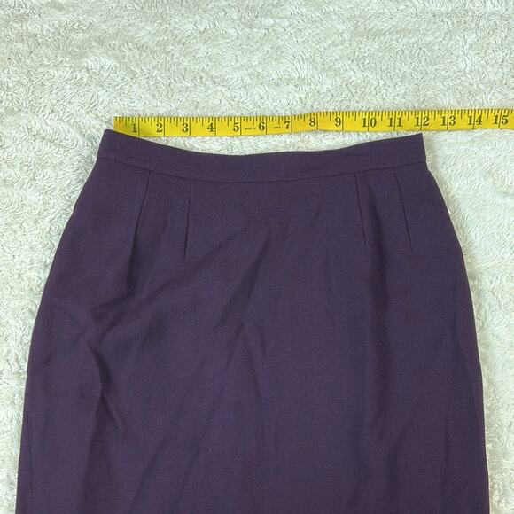 Y2K Kasper A.S.L. Petite Purple eggplant velvet trim skirt suite, size 4P - Picture 11 of 14